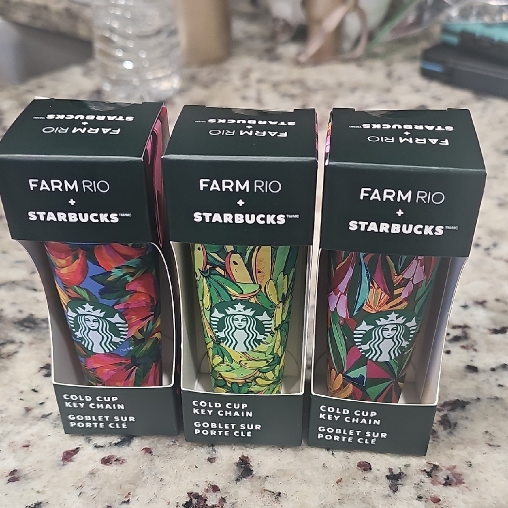 Starbucks Farm Rio Colorful Cold Cup Key Chains